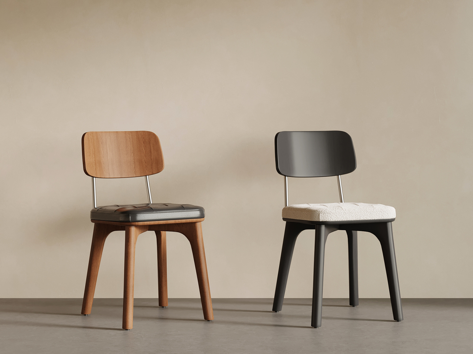 Modern Mid Century Upholstered Dining Chair Set