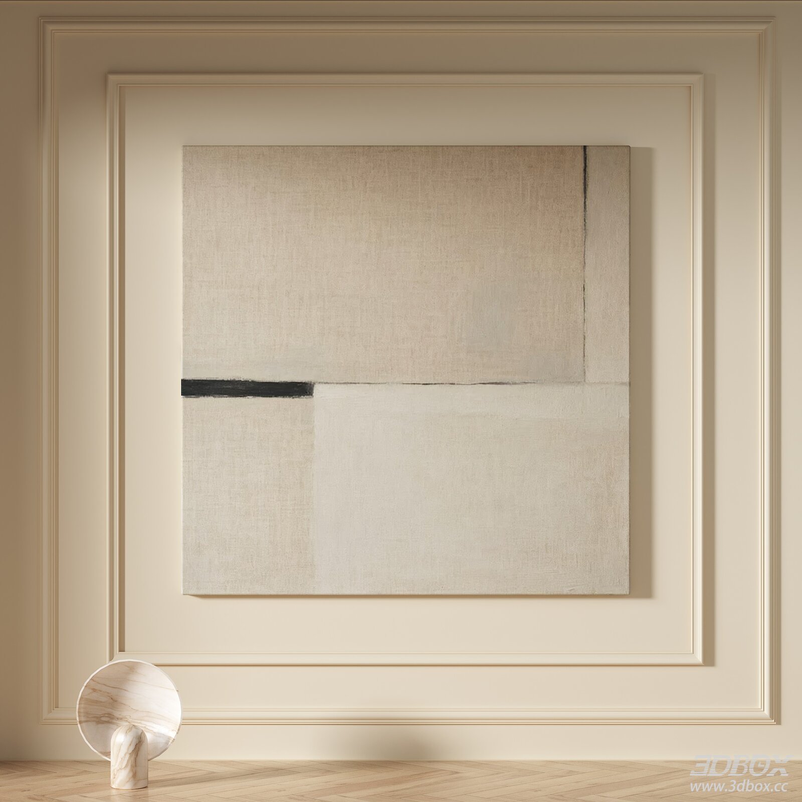 Cream Style Minimalist Abstract Canvas Wall Art