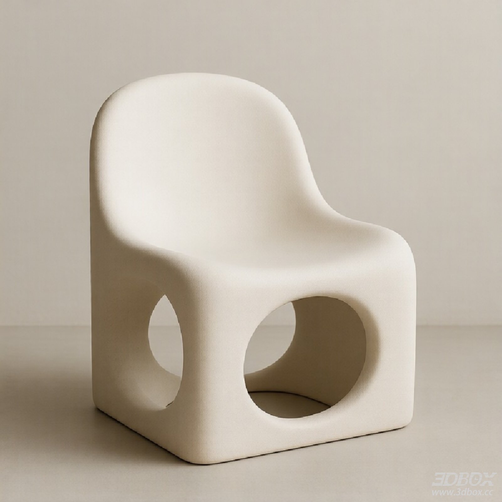 Modern Minimalist Cream Upholstered Armchair