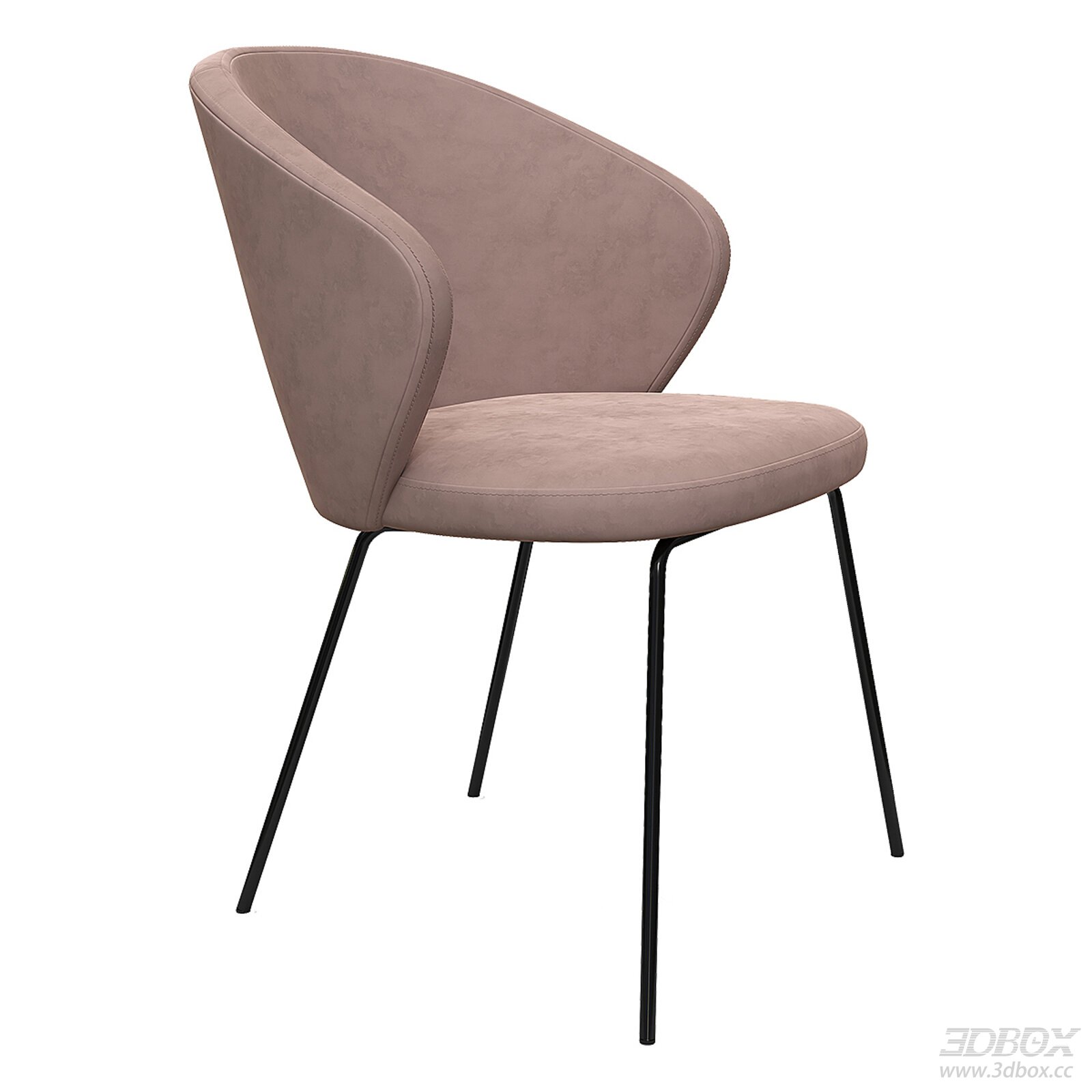 Modern Minimalist Upholstered Armchair with Metal Legs