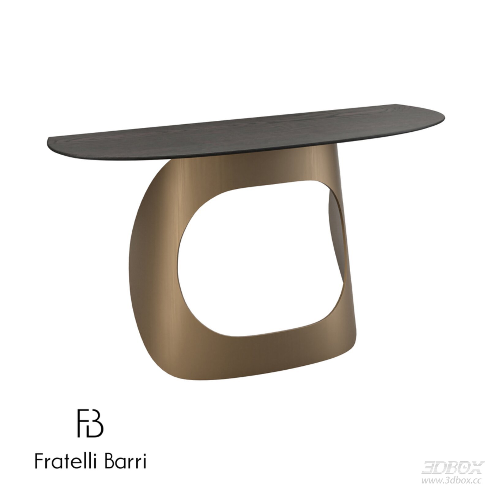 Modern Luxury Brass Base Wooden Top Console Table