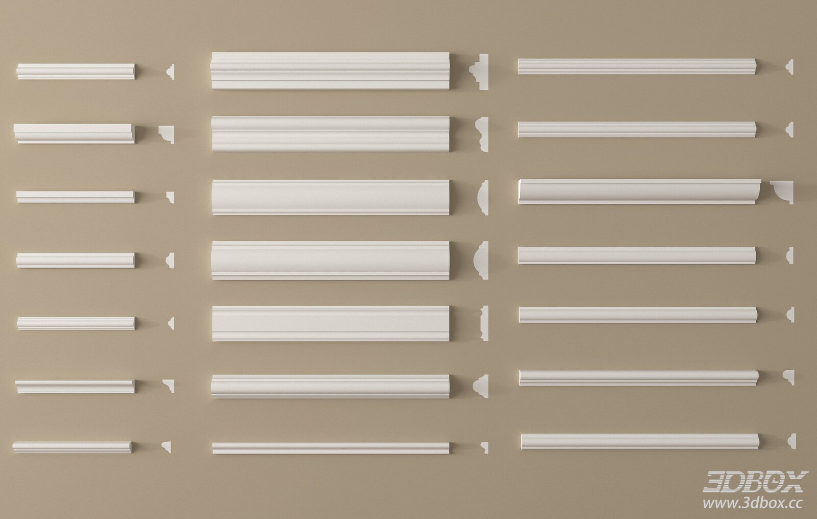 Modern Decorative Gypsum Molding Set Wall Ceiling Trim