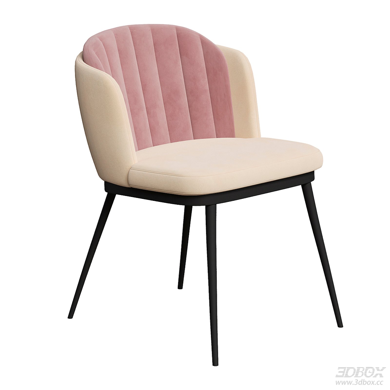 Modern Upholstered Velvet Dining Chair with Metal Legs