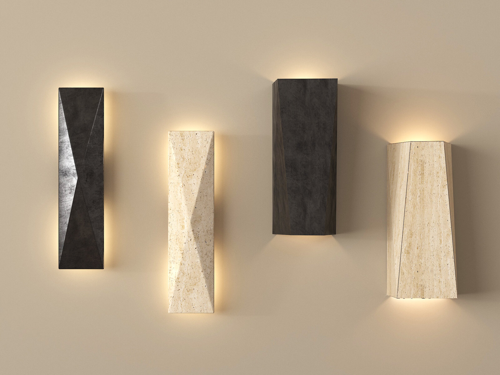 Modern Stone Wall Sconce Set Ambient Corridor Lighting
