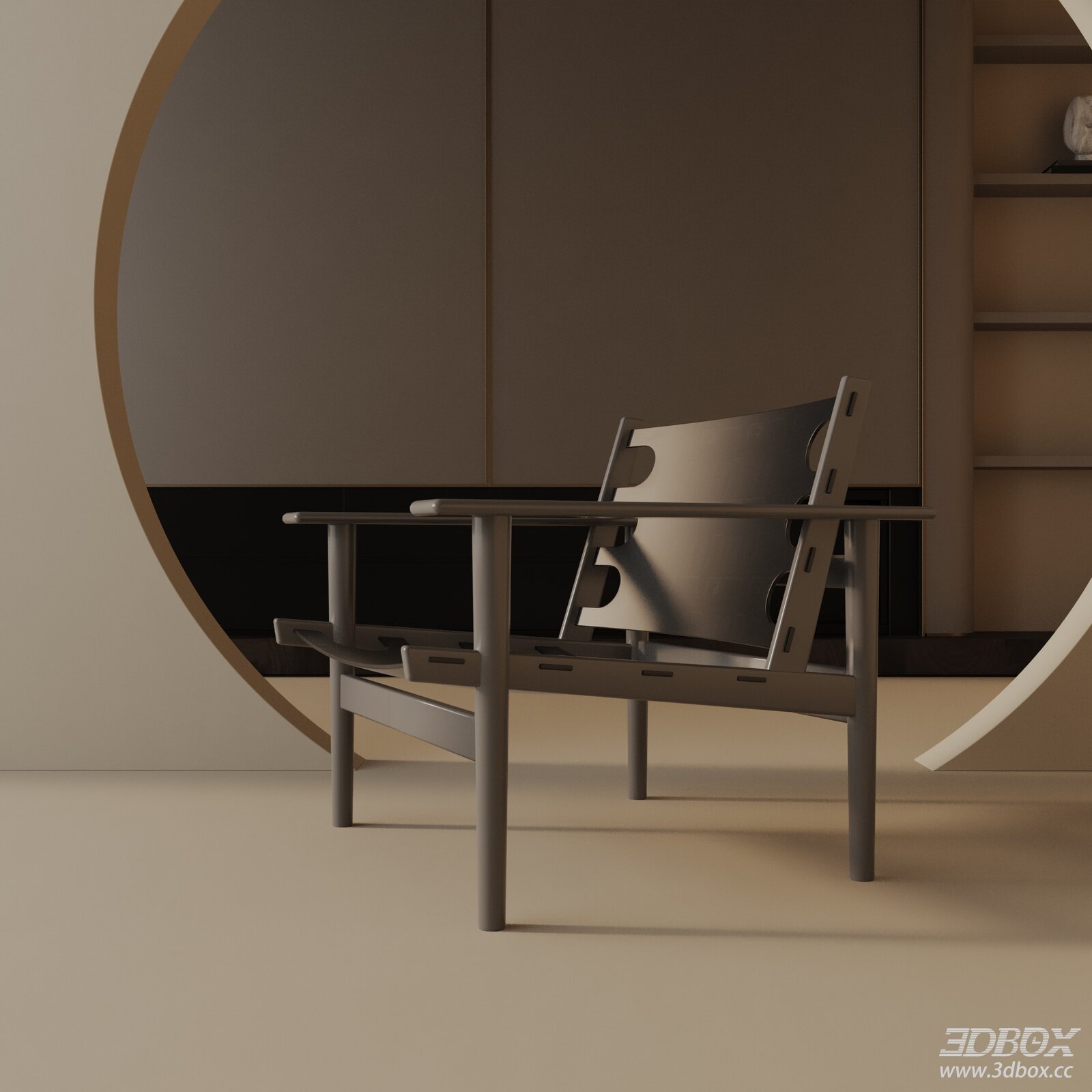 Modern Minimalist Wooden Frame Leisure Armchair
