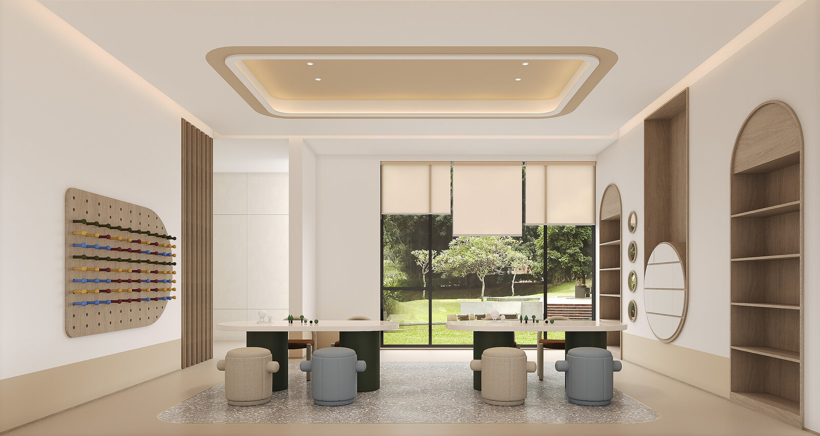 Modern Children Reading Area Interior Scene