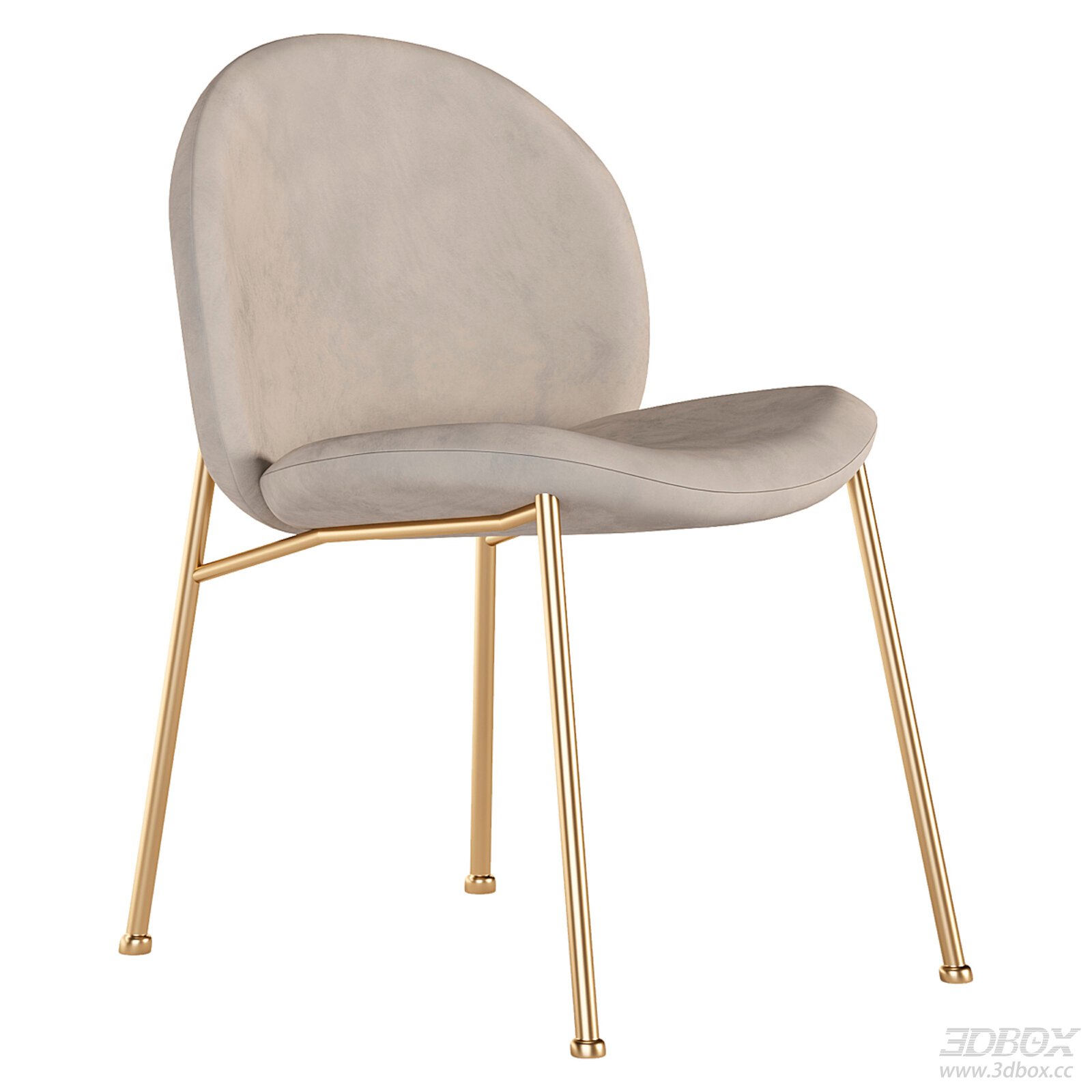 Modern Velvet Dining Chair with Brass Legs
