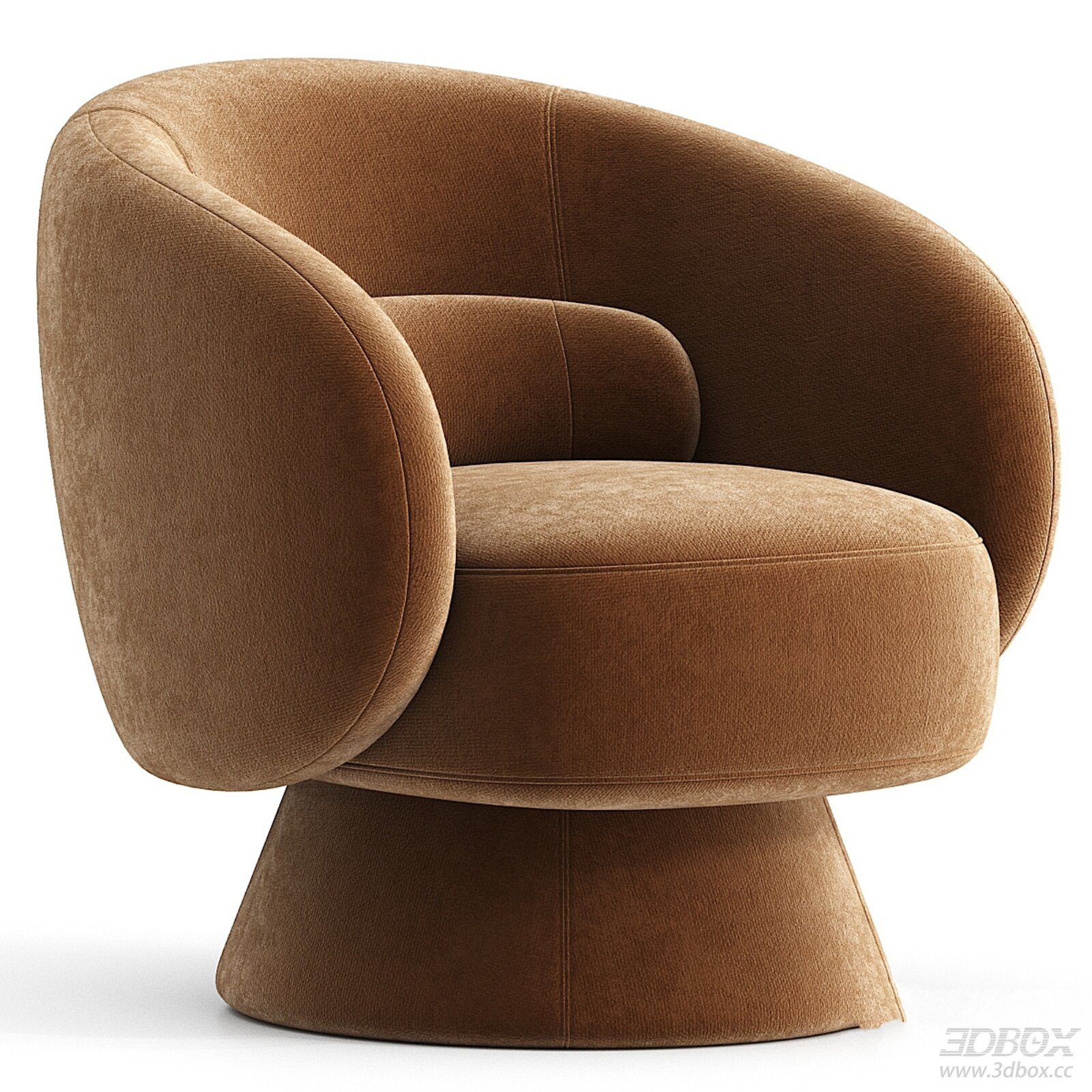 Modern Upholstered Swivel Barrel Armchair