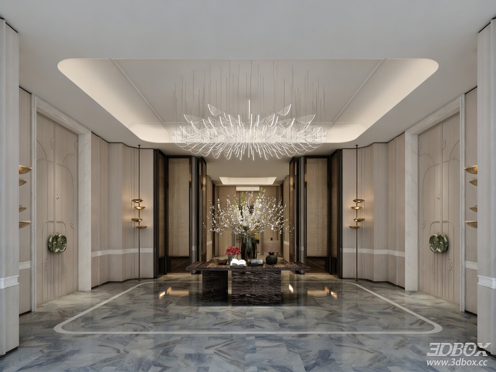Modern Luxury Hallway Foyer Interior Scene
