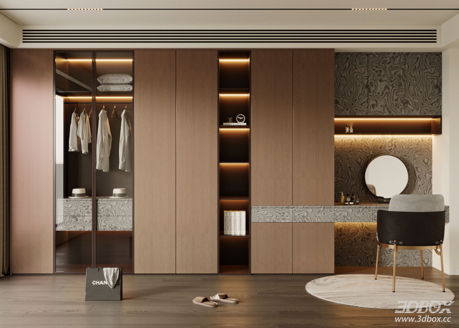 Modern Italian Style Wardrobe Dressing Area Set