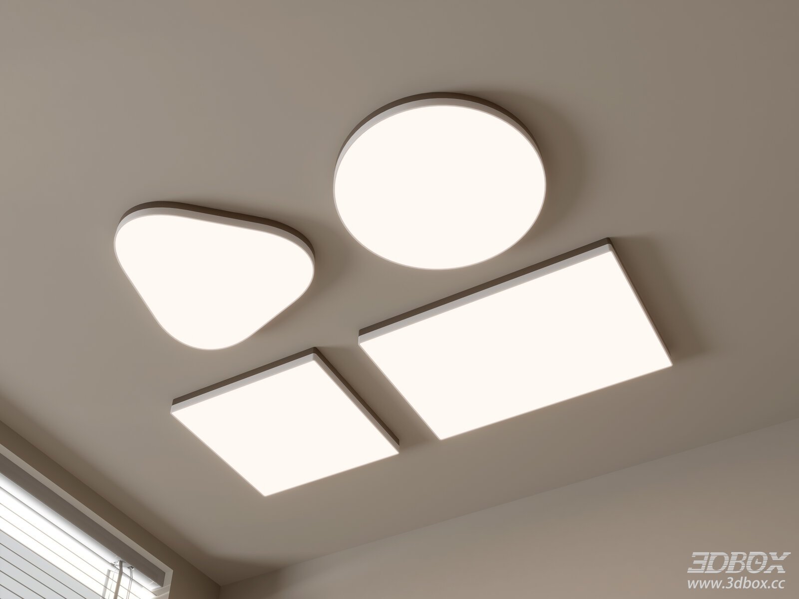 Modern Geometric Flush Mount Ceiling Lamp Set