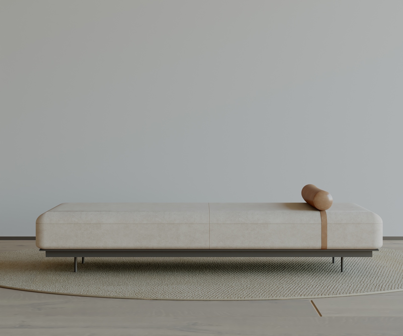 Modern Upholstered Entry Bench with Metal Legs