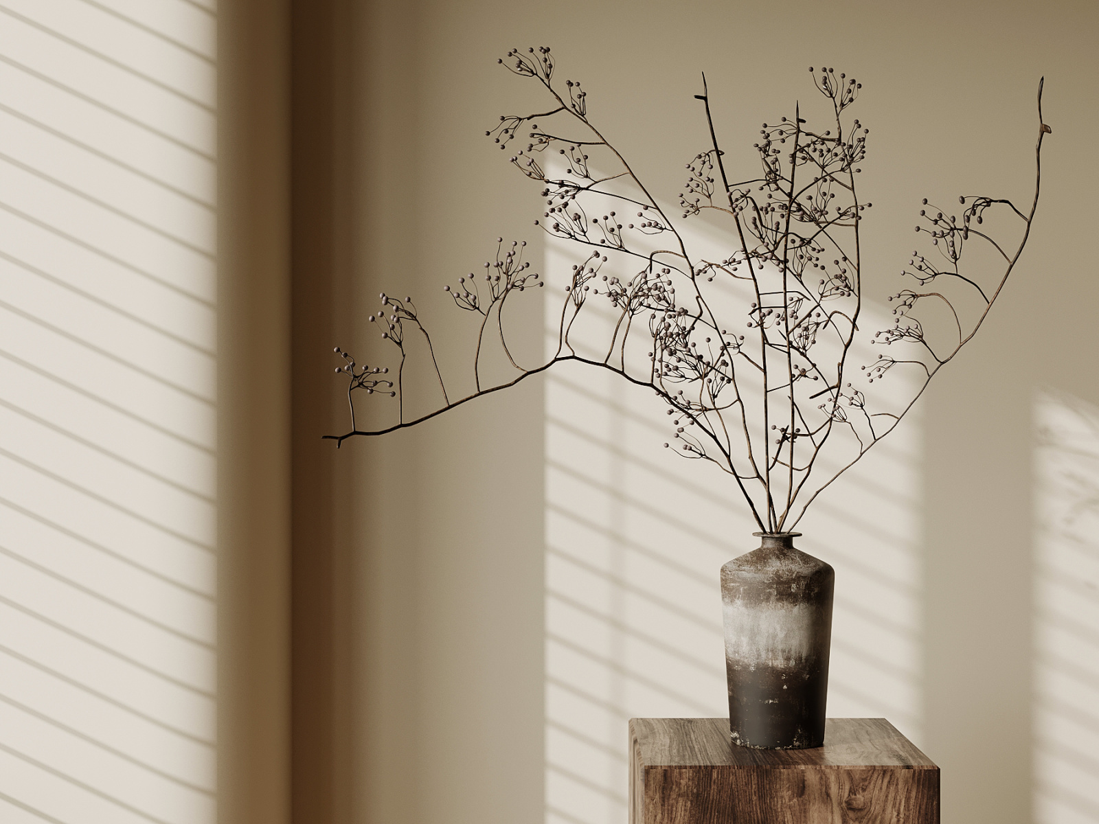 New Chinese Style Ceramic Vase With Dried Branches