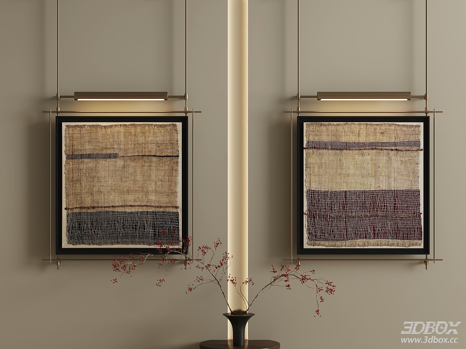 Wabi Sabi Abstract Framed Wall Art Set