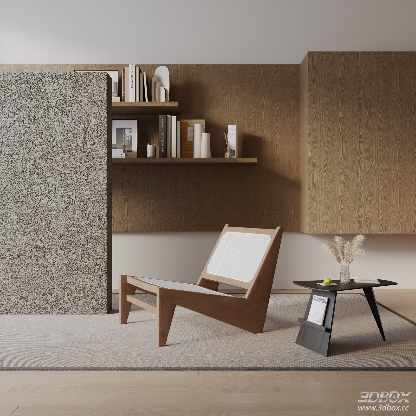 Modern Minimalist Wooden Lounge Armchair