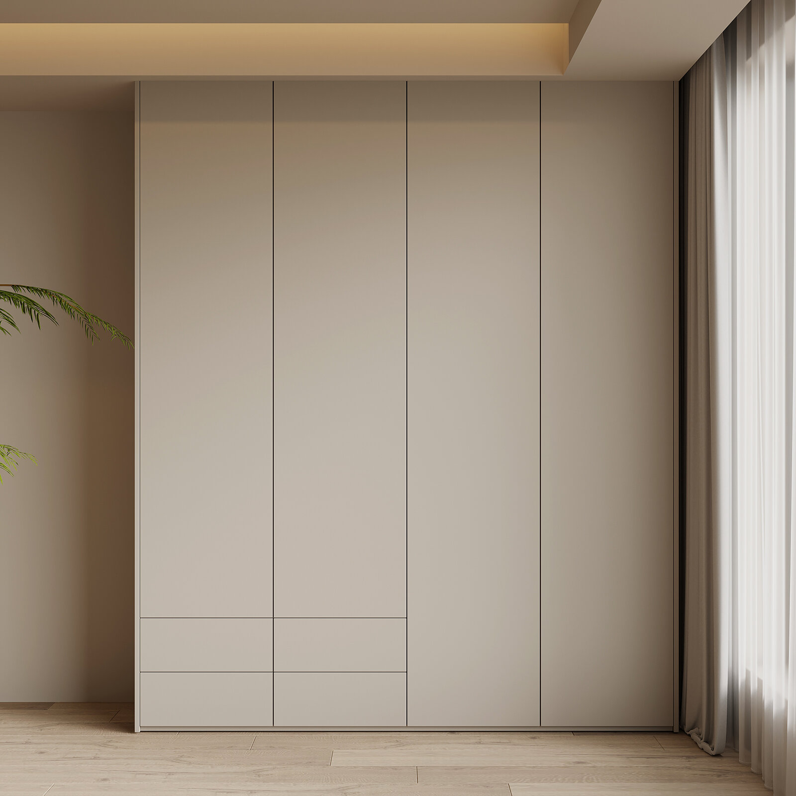 Modern Minimalist Matte Wardrobe Storage Cabinet