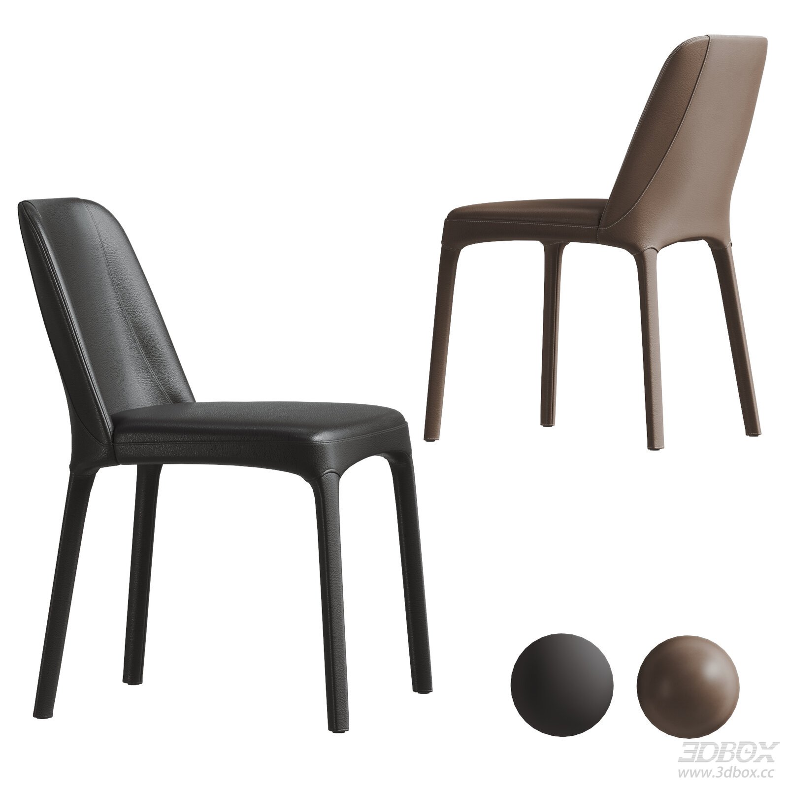 Modern Minimalist Leather Dining Chair Set