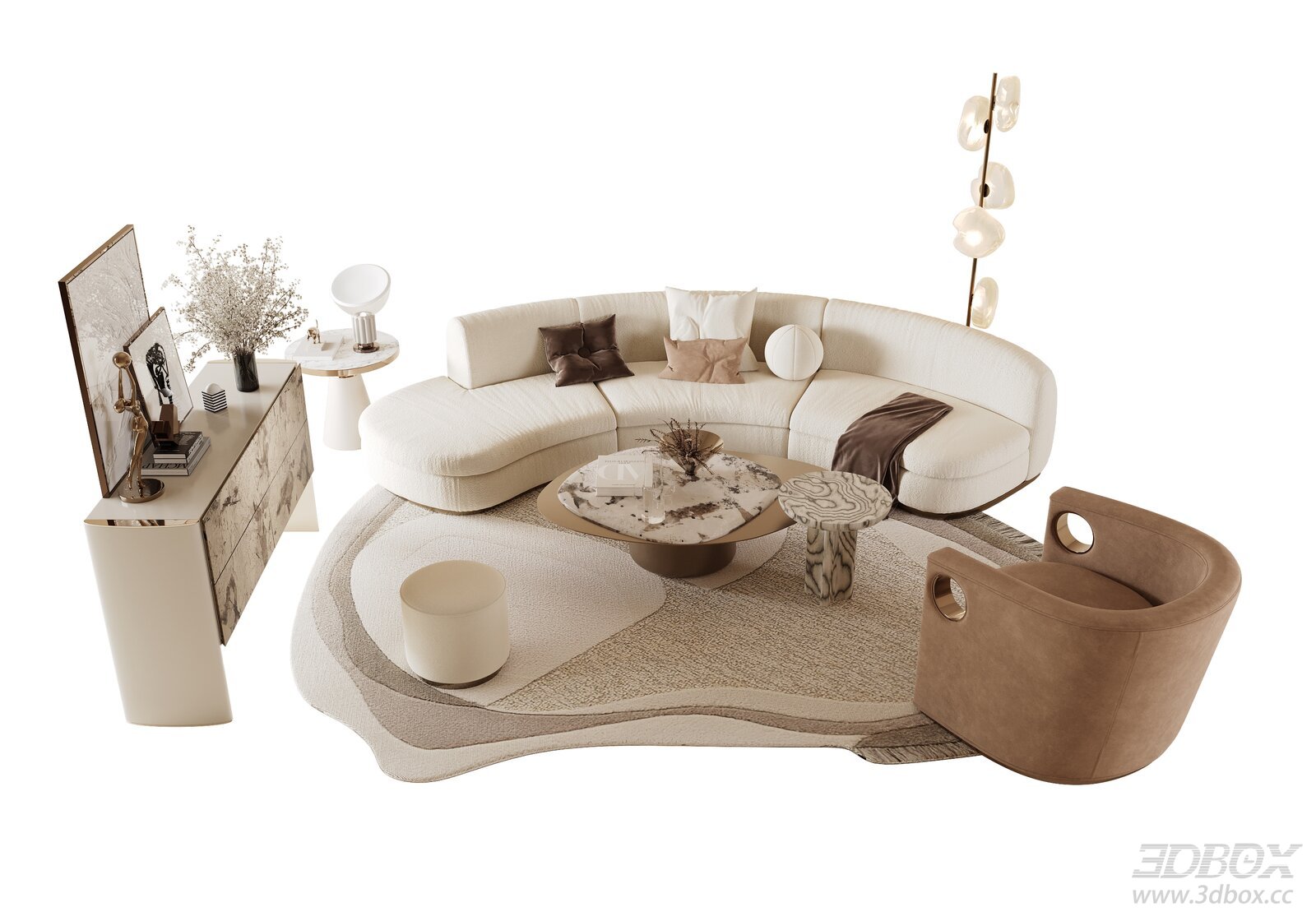 French Luxury Curved Sofa Set Living Room Furniture