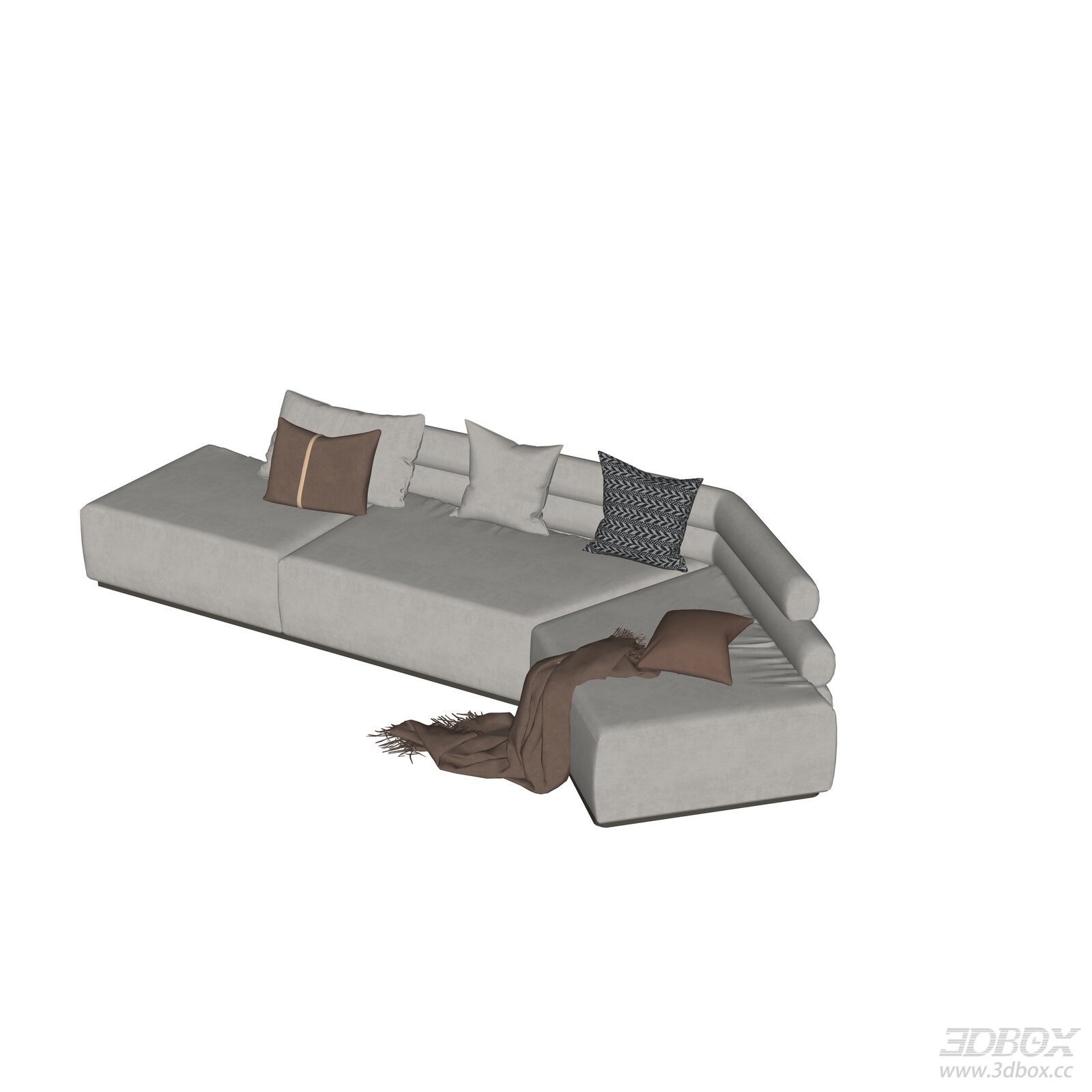 Curved Modern Italian Cream Style Fabric Sofa Set