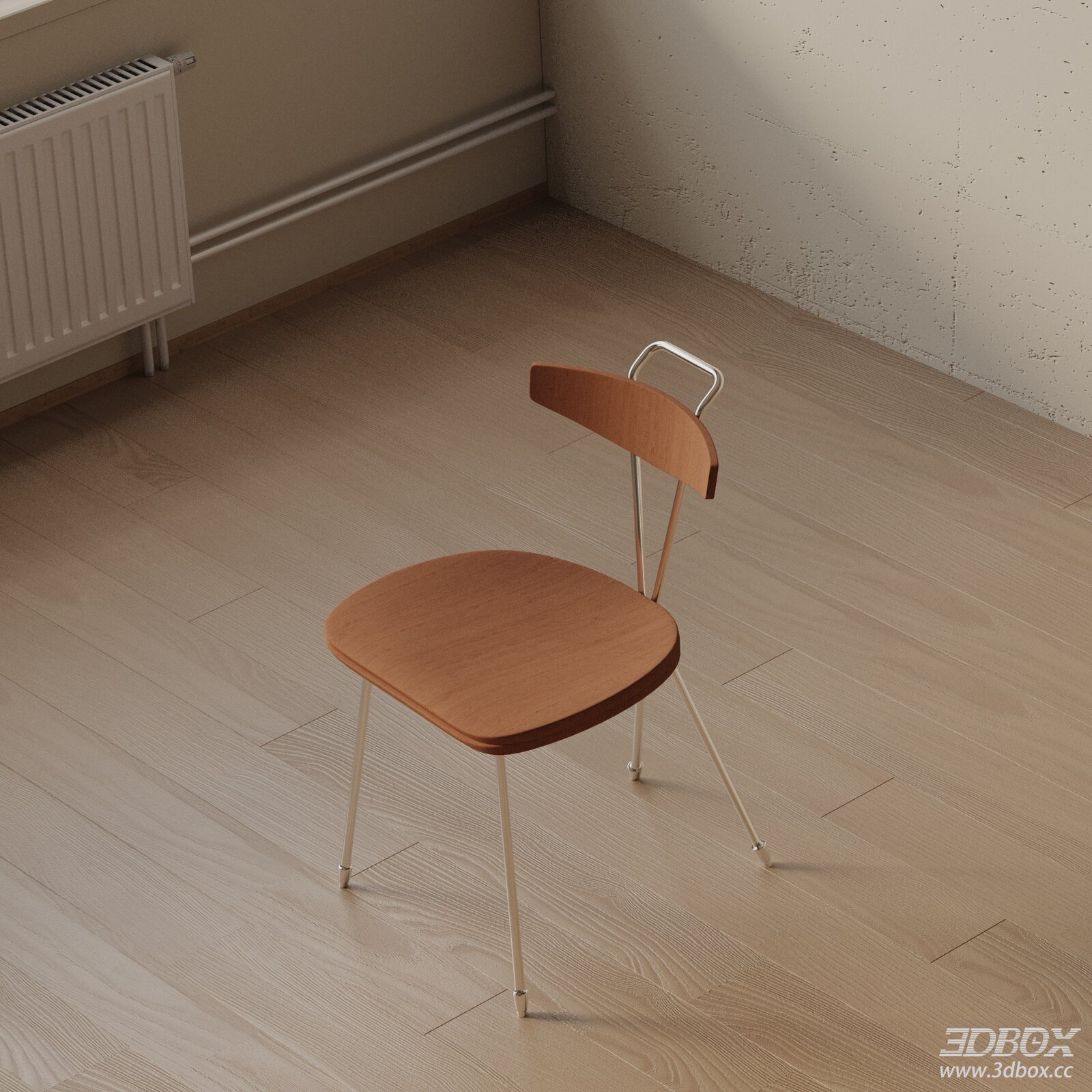 Modern Minimalist Wooden Seat Metal Frame Chair