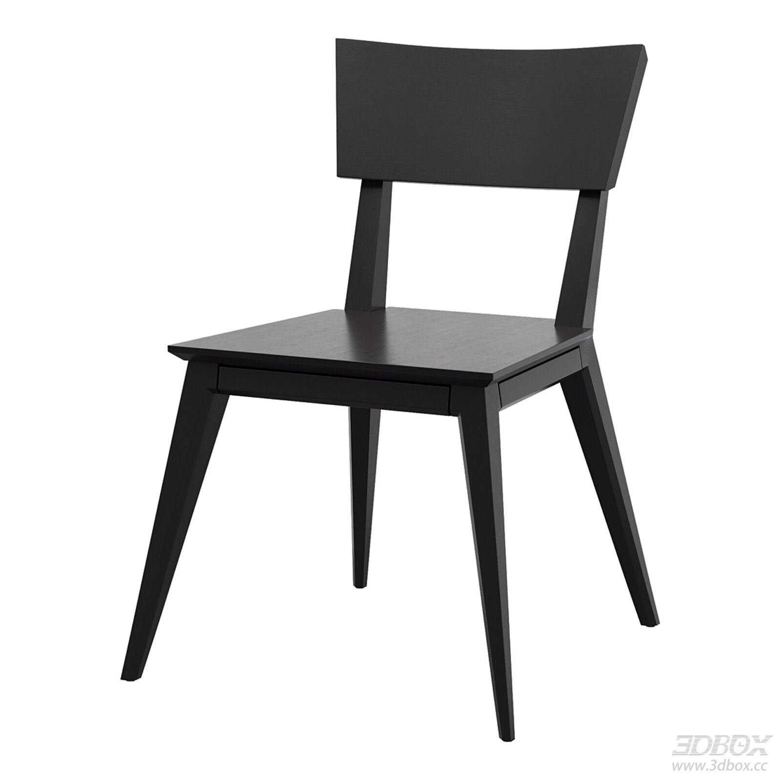 Nordic Minimalist Black Solid Wood Dining Chair