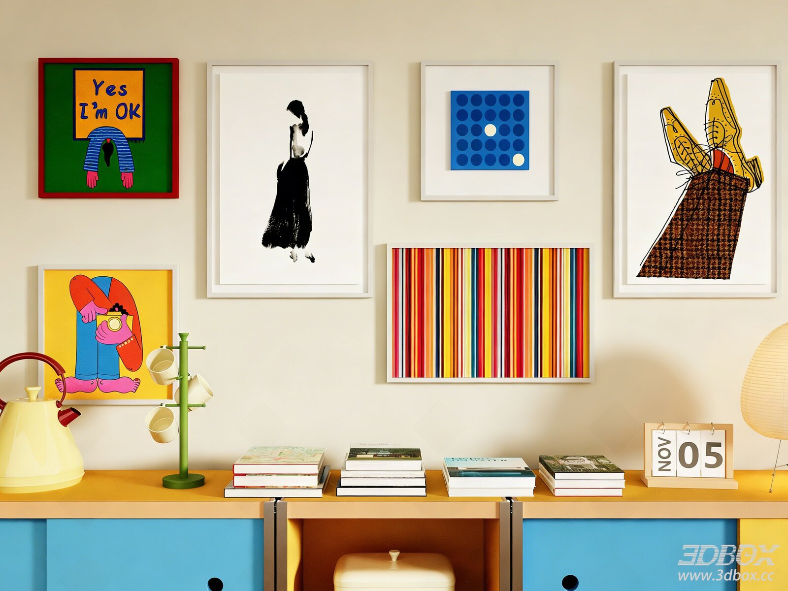 Modern Decorative Picture Frame Set Wall Art Illustration Painting