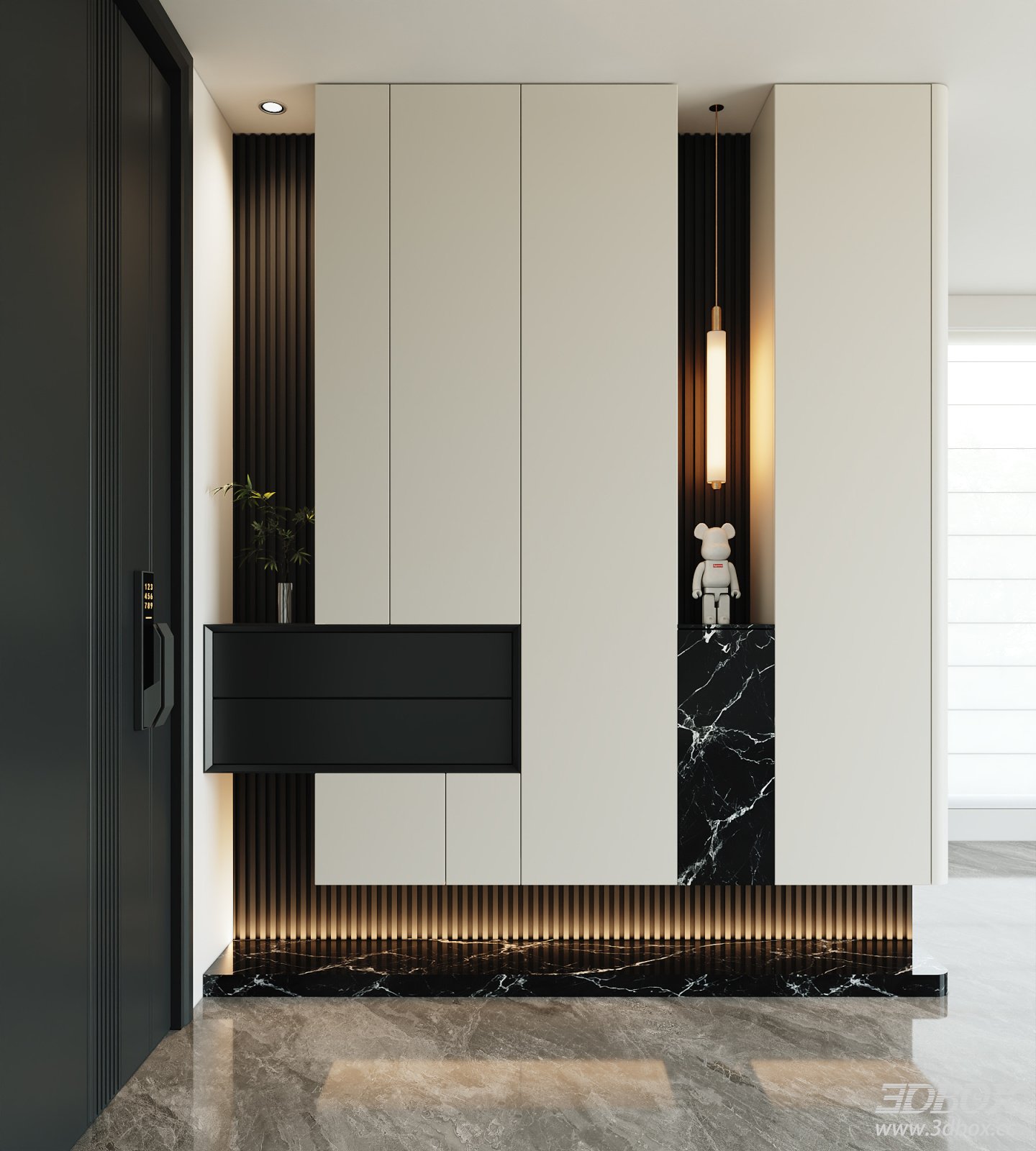 Modern Italian Minimalist Hallway Shoe Cabinet