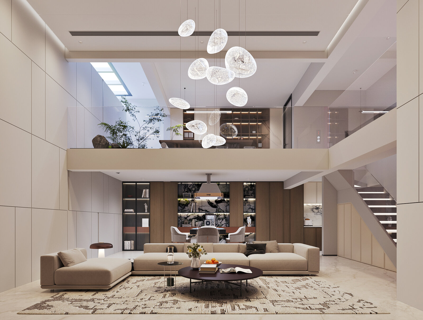 Modern Luxury Duplex Living Room Interior