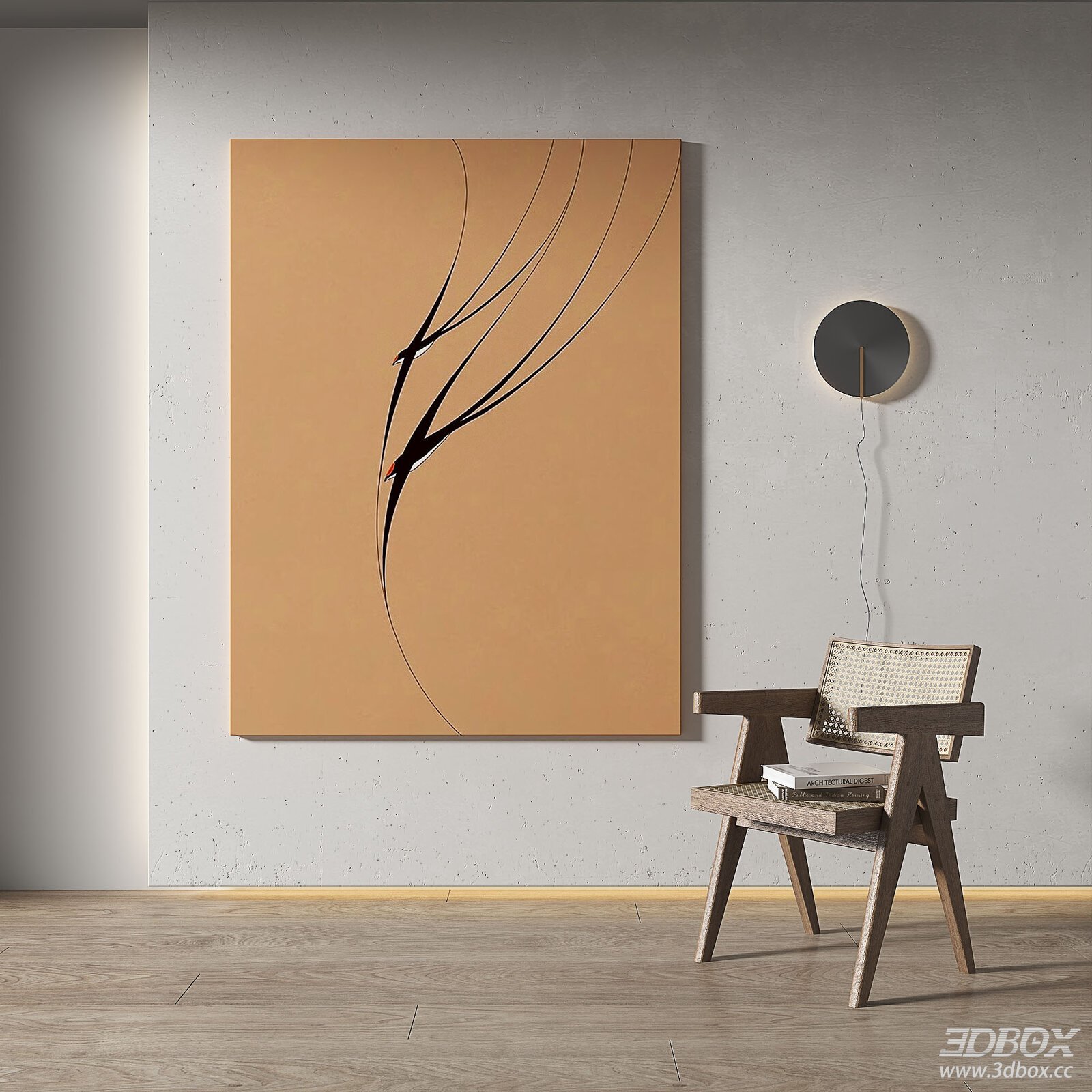 Abstract Minimalist Vintage Decorative Wall Painting