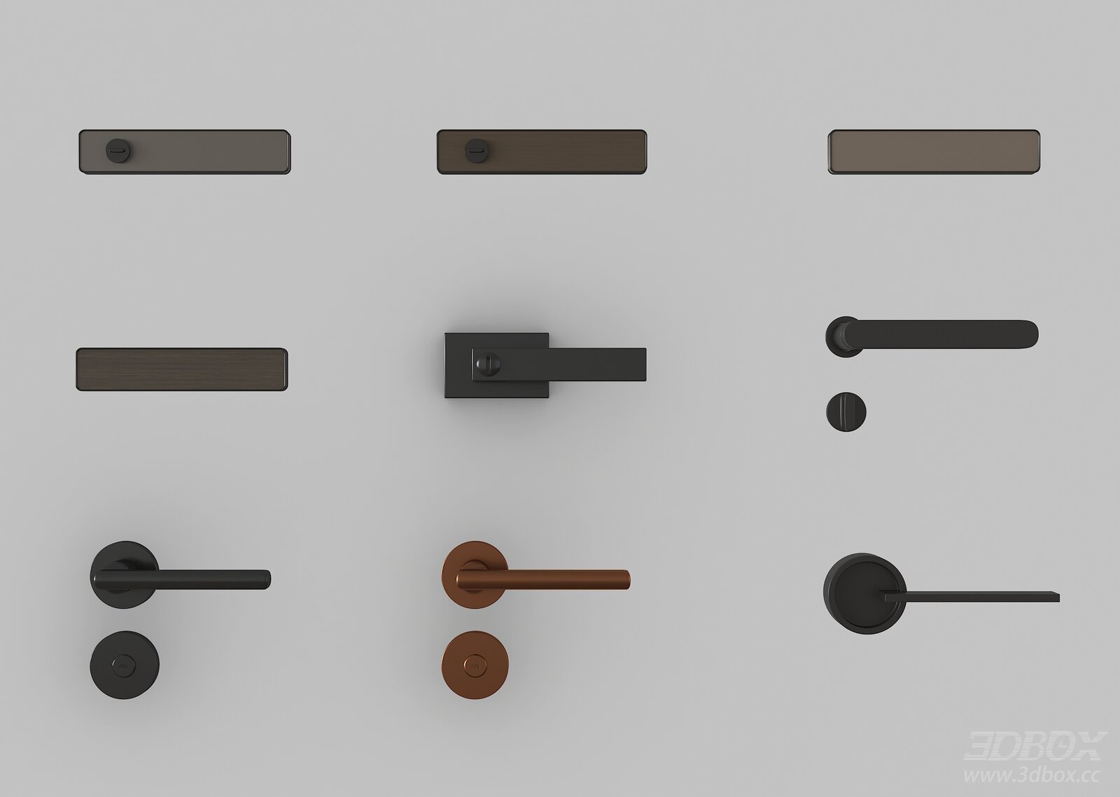 Modern Metal Door Handle Set