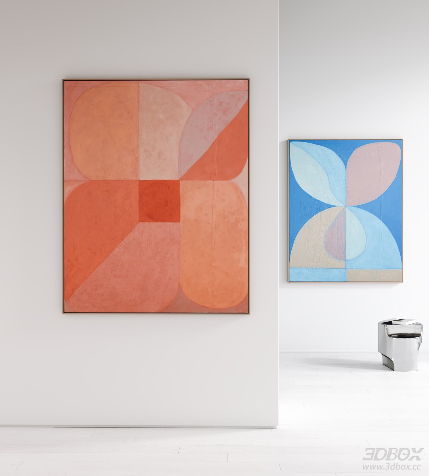 Abstract Geometric Framed Wall Art Set Modern Decor Painting
