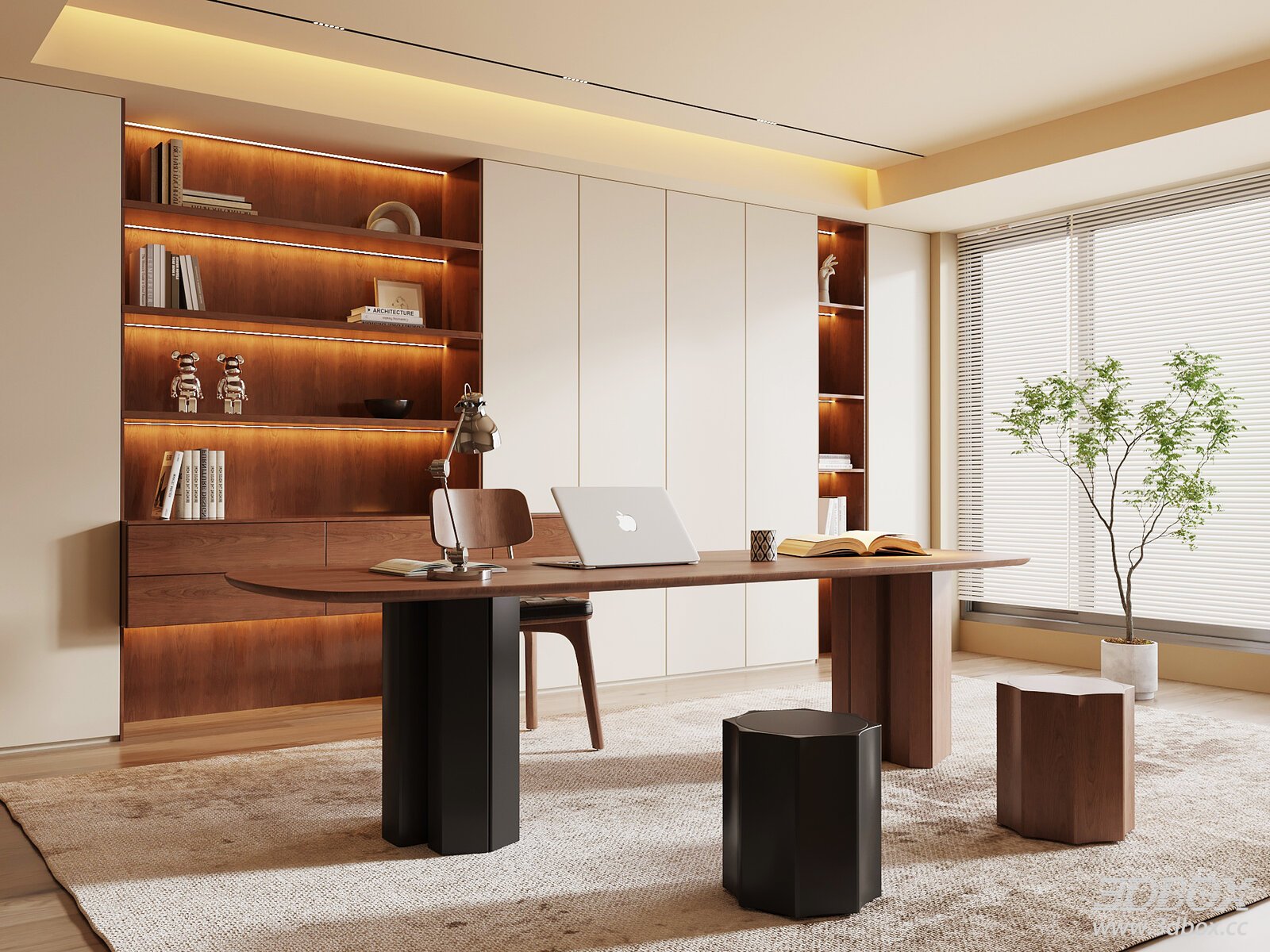 Modern Mid Century Work Room Study Interior