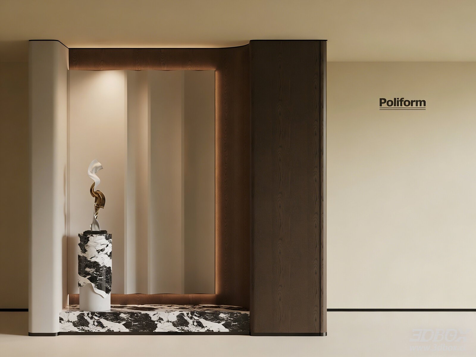 Modern Italian Style Entry Hallway Scene