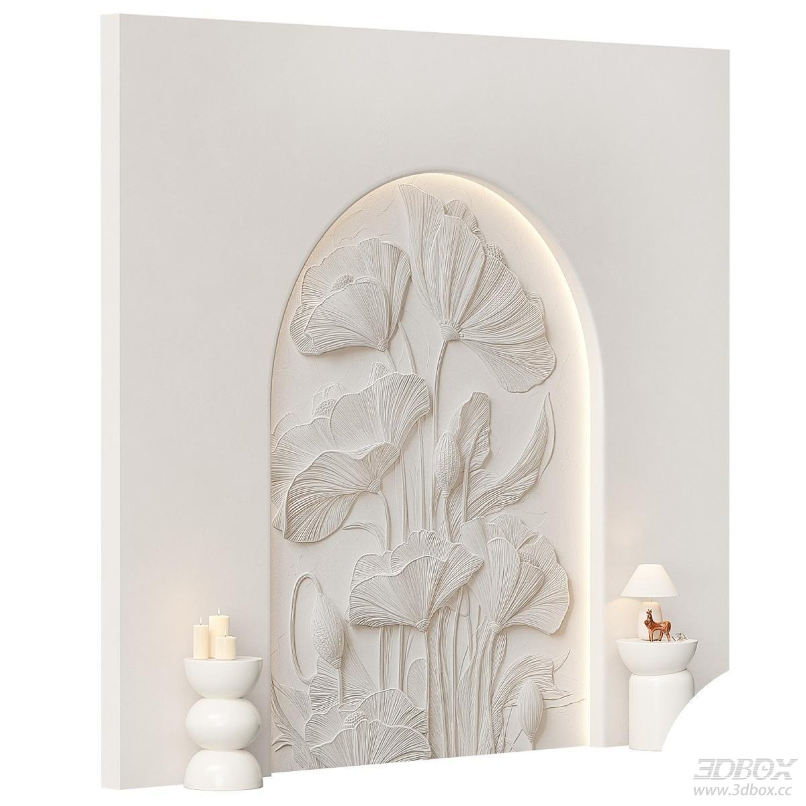 Embossed Floral 3D Wall Panel Bedroom Headboard Decor