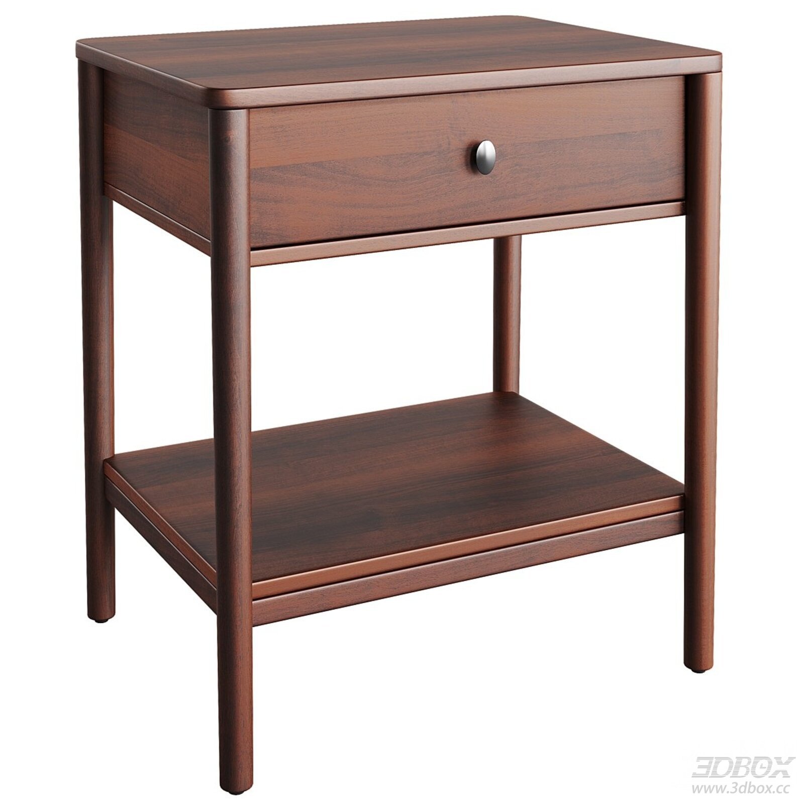 Modern Wooden Nightstand Side Table with Drawer and Shelf