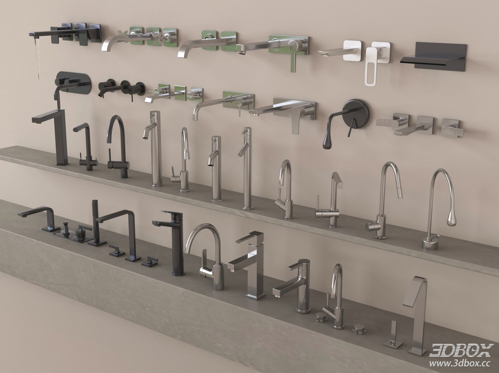 Modern Stainless Steel Faucet Set