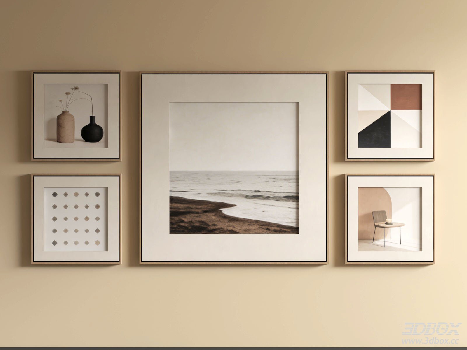 Modern Neutral Framed Wall Art Gallery Set