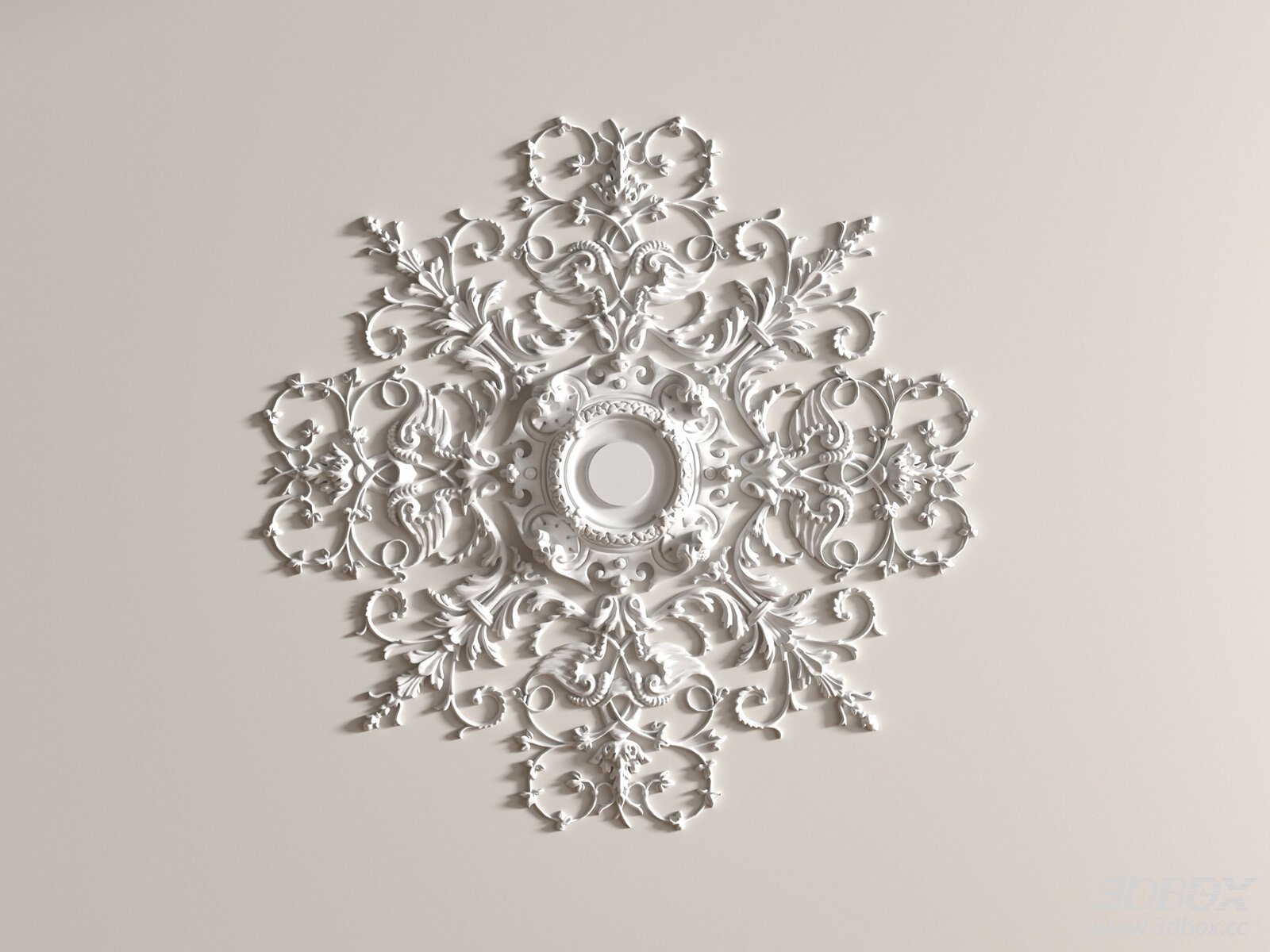 French Vintage Carved Plaster Ceiling Rosette