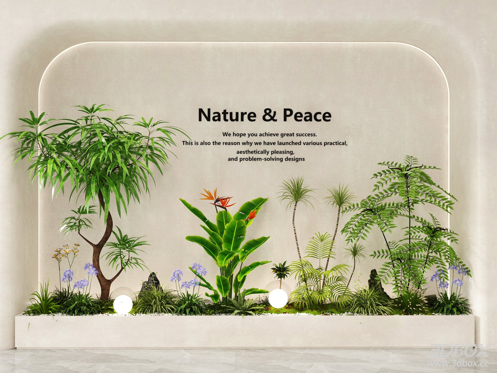 Modern Indoor Plant Landscaping Arrangement