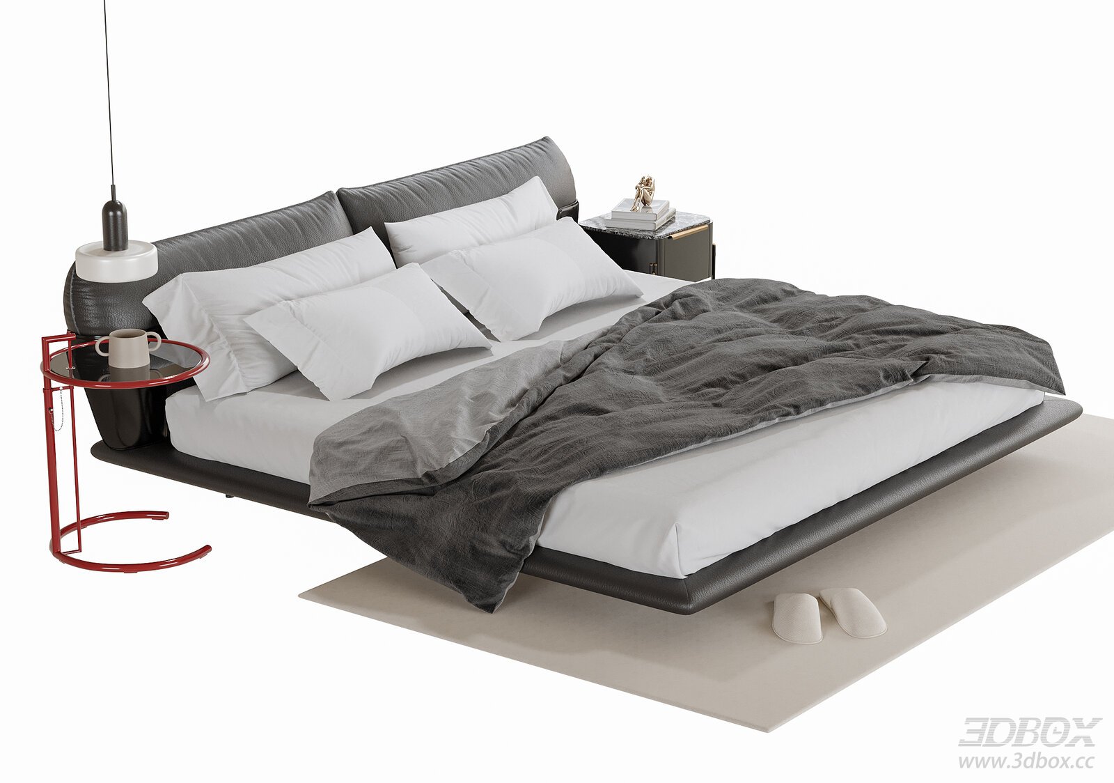 Modern Leather Double Bed Bedroom Furniture Set