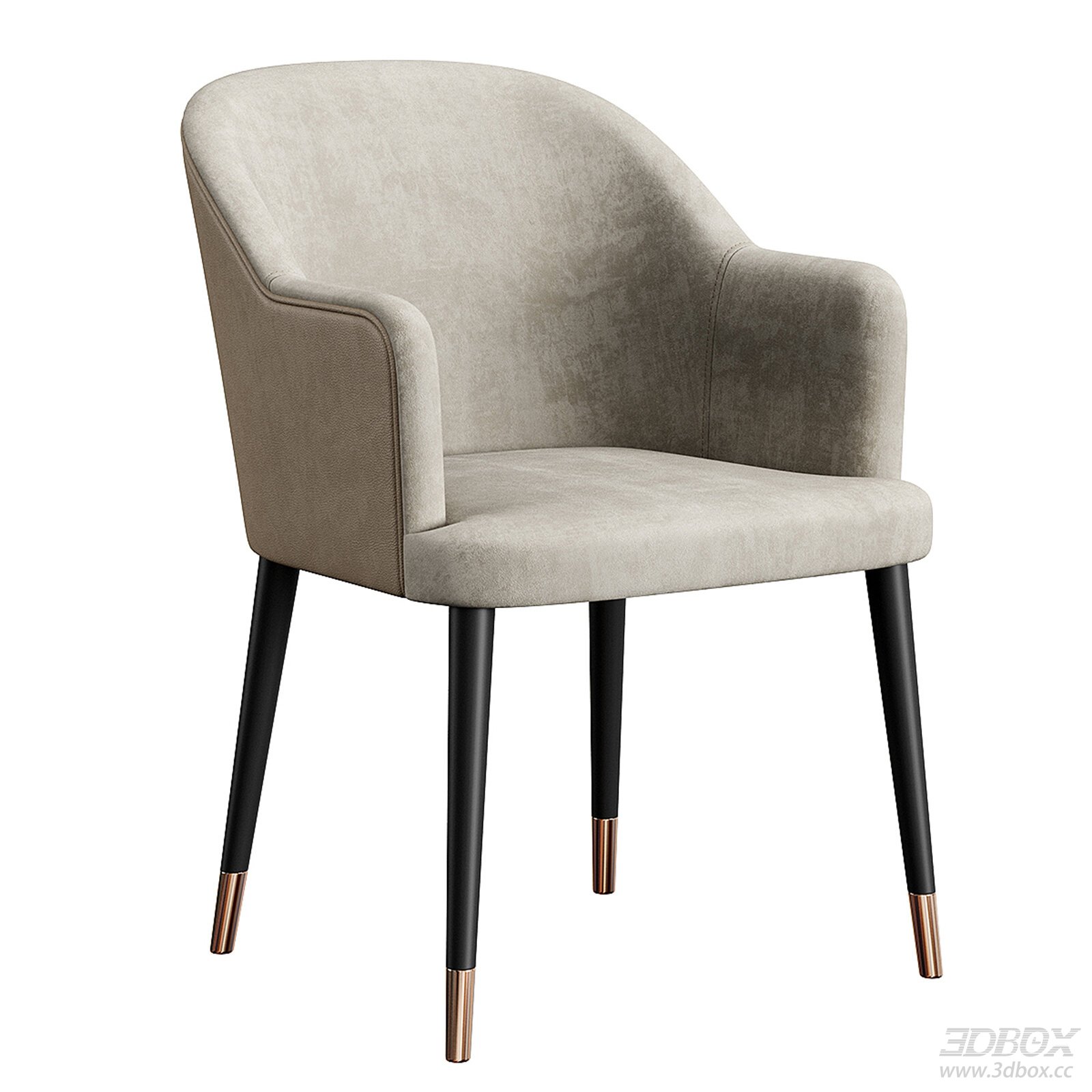 Modern Upholstered Dining Armchair with Velvet Fabric