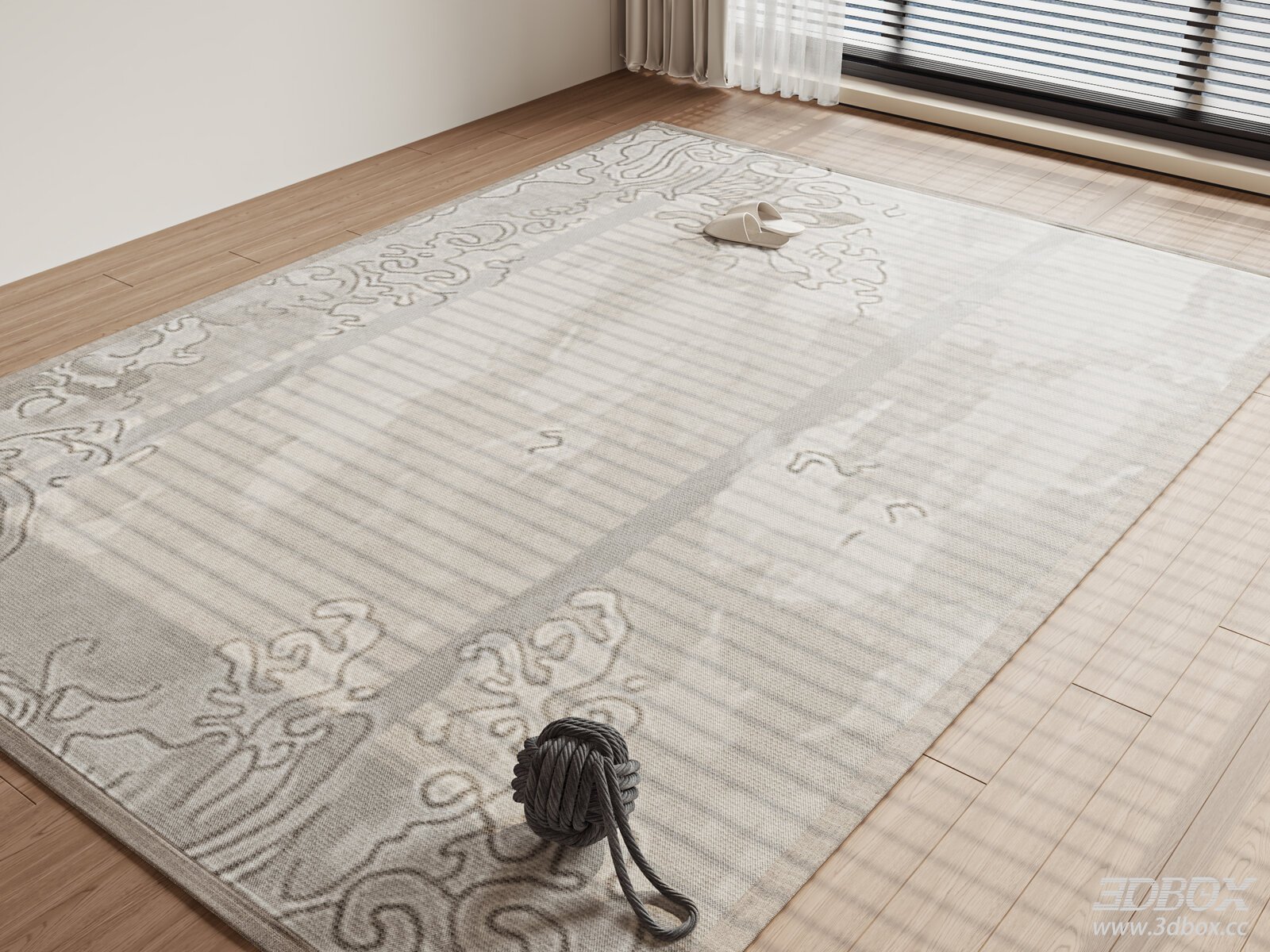 New Chinese Style Light Gray Abstract Pattern Carpet