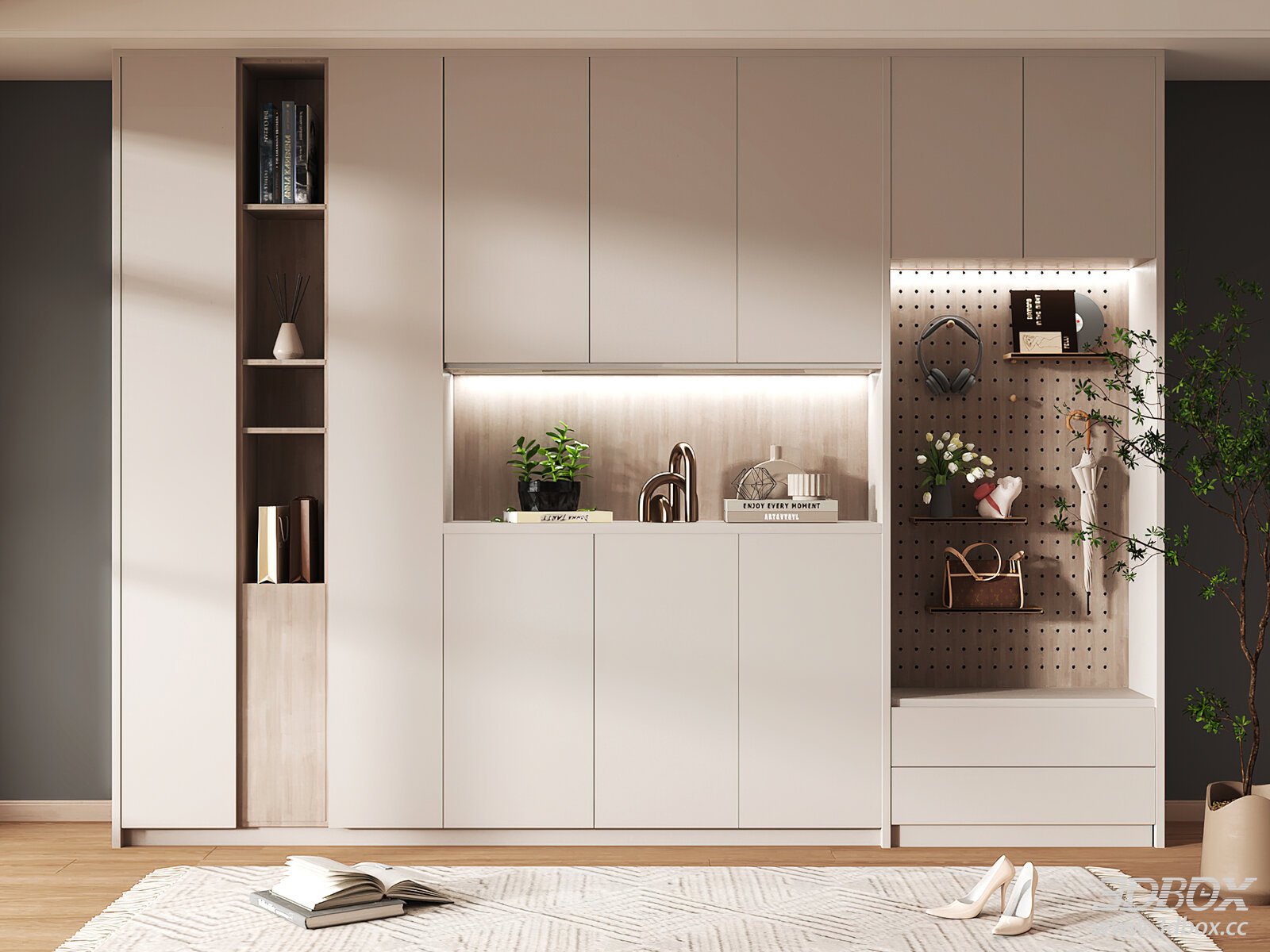 Modern Minimalist Hallway Shoe Storage Cabinet
