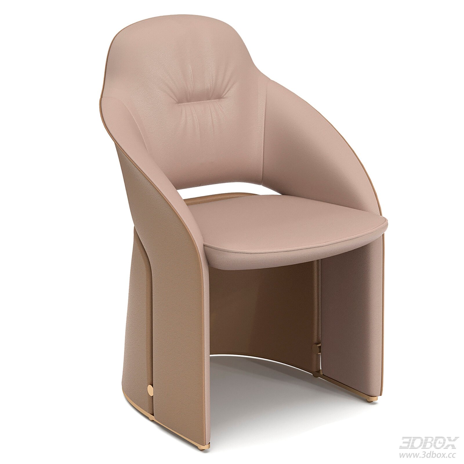 Modern Minimalist Leather Upholstered Armchair