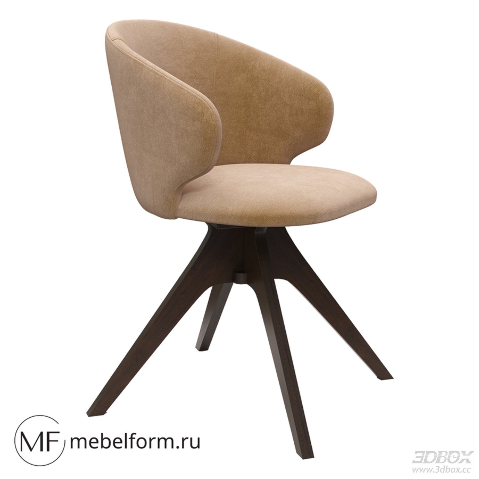 Copenhagen Easy Modern Fabric Swivel Armchair