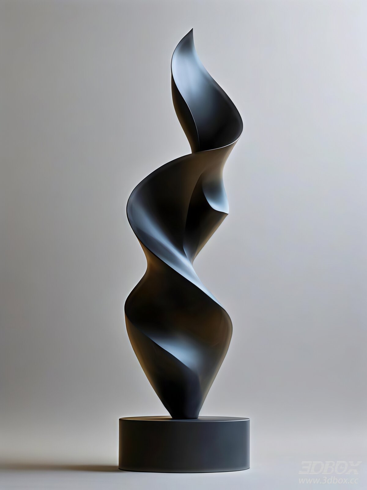 Modern Abstract Twisted Black Sculpture Decor Ornament