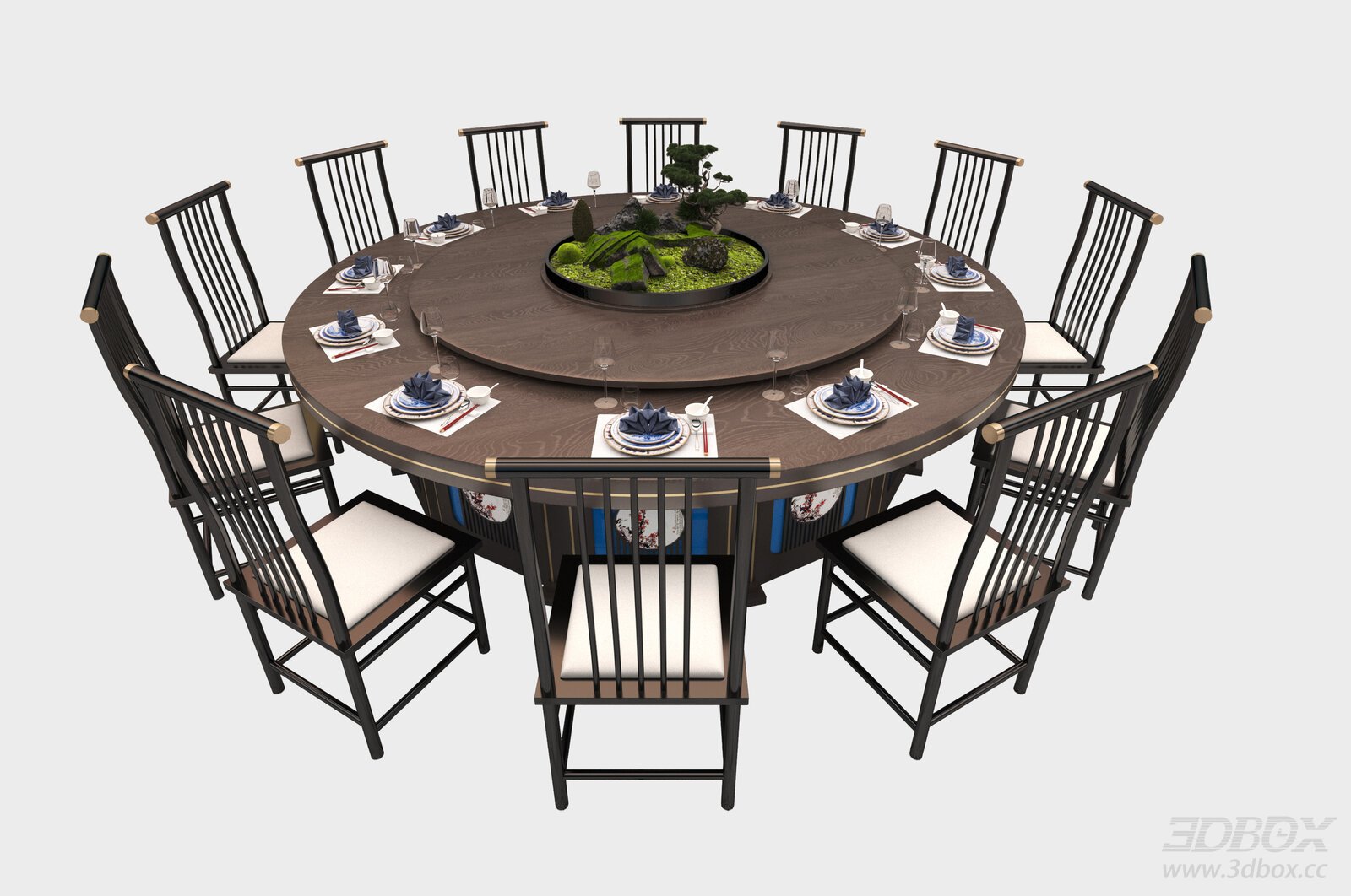 New Chinese Style Round Dining Table and Chairs Set