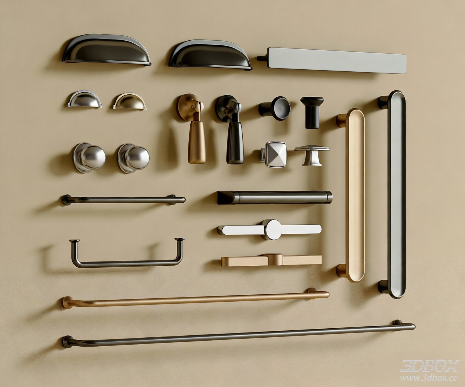 Modern Cabinet Door Handle Set Metal Furniture Hardware