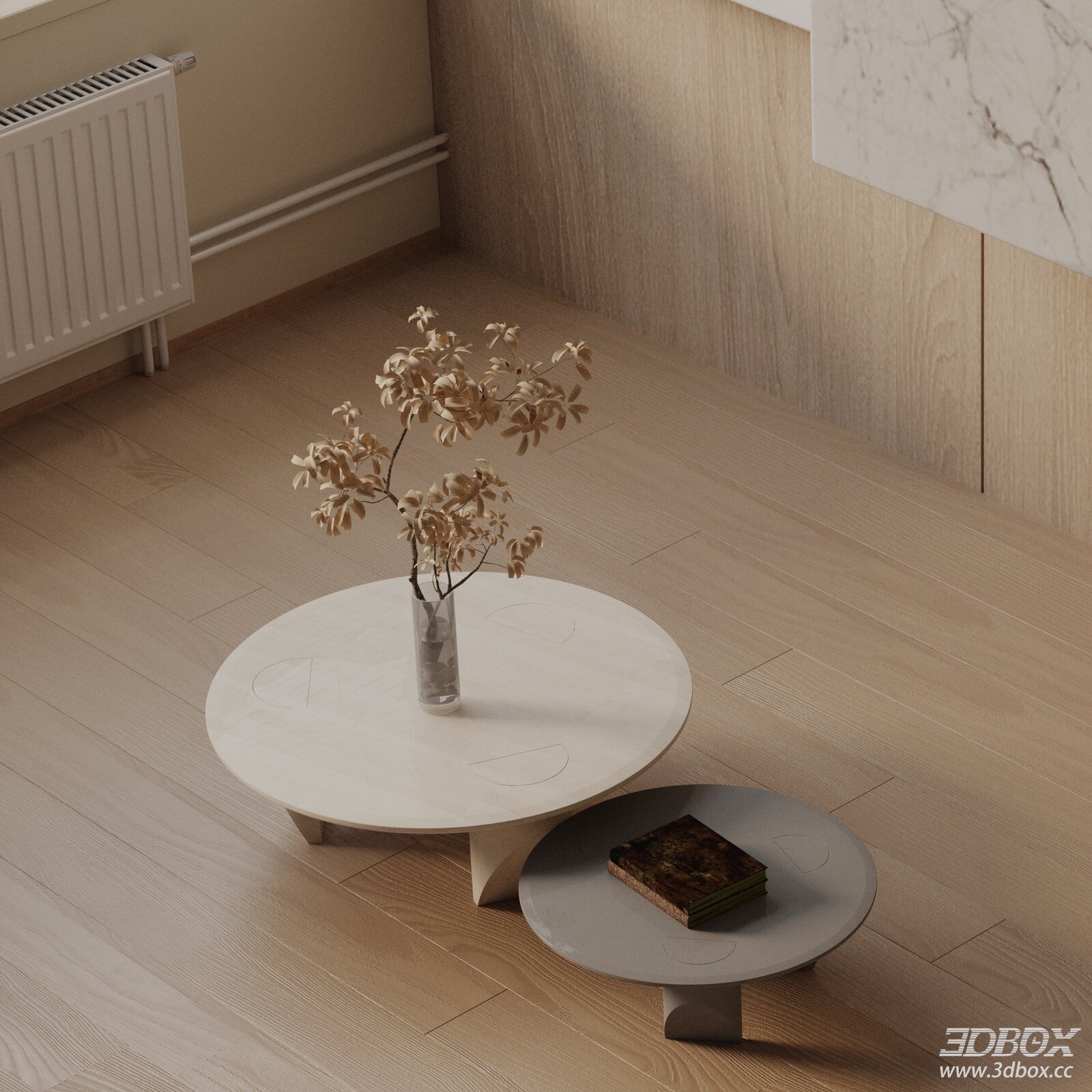 Modern Nested Round Coffee Table Set