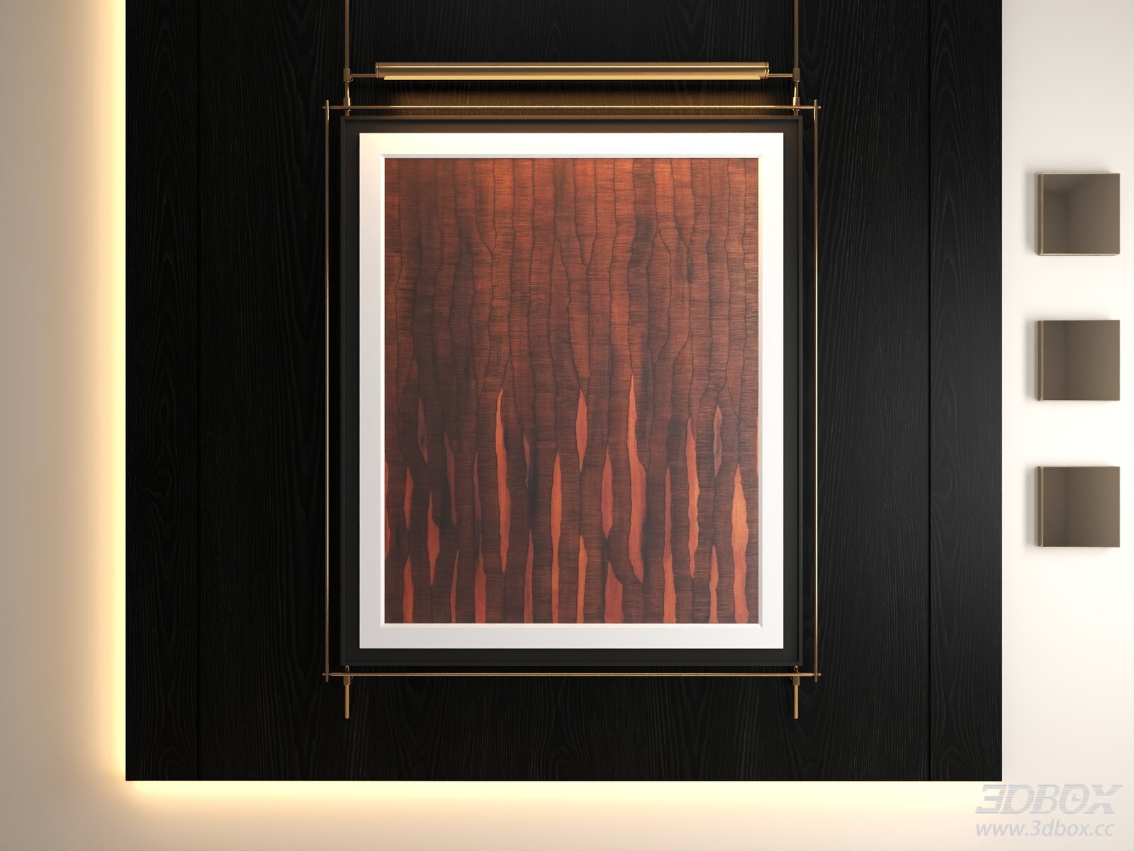 Modern Luxury Decorative Wall Art Frame with Brass Light